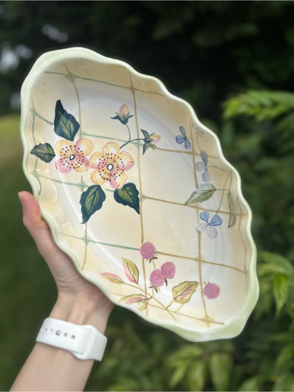 Tracy Porter Evelyn Collection Hand Painted Oval Baking/Serving Dish Floral